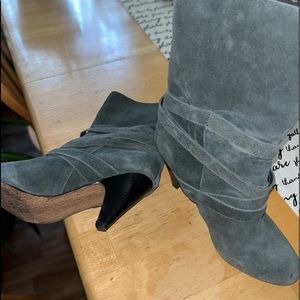 Gray ankle boots
